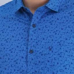 Allen Solly Blue Cotton Slim Fit Floral Print Shirt image 4