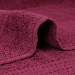 Creeva Classic Wine and Baby Pink Cotton Solid Towels image 4