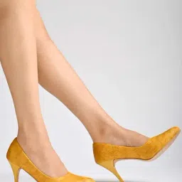 Shoetopia Kids Yellow Casual Pumps-image-8