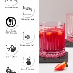 Pasabahce Red Glass Juice Glass 355 ml - Set of 4 image 4
