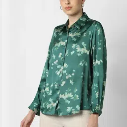 Van Heusen Green Regular Fit Printed Shirt image 3