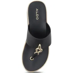 Aldo Women's Black T-Strap Wedges image 4