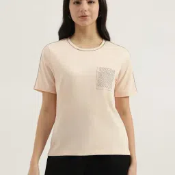 United Colors of Benetton Cream Cotton Embellished T-Shirt-picture-23