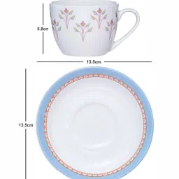 SONAKI White Bone China Tea Coffee Cup - Set of 12 image 4