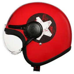 Royal Enfield Red Hard Polycarbonate Plastic Jet Mlg Open Face Helmet image 4