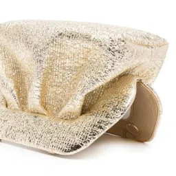 Themoire Gold Tia Crumpled Laminated Clutch image 4