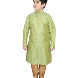 SG Yuvraj Kids Green Embroidered Kurta Set-picture-31