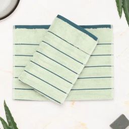 Spaces Exotica Self Green 575 GSM Cotton Hand Towel - Set of  2-picture-11