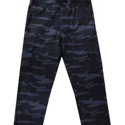 Cantabil Kids Navy Cotton Camouflage Joggers-image-35