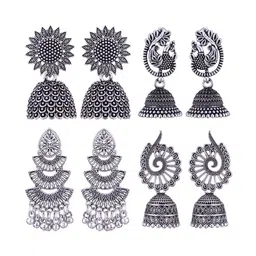 DIVASTRI Peacock Shaped Jhumkas Earrings-picture-35