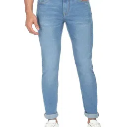 AD by Arvind Light Blue Skinny Fit Lightly Washed Jeans-image-24