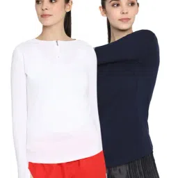 Appulse White & Navy Cotton T-Shirt - Pack of 2-image-51