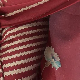 MIRCHI FASHION Maroon Printed Saree With Unstitched Blouse image 4