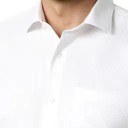 Van Heusen White Cotton Regular Fit Texture Shirt image 4