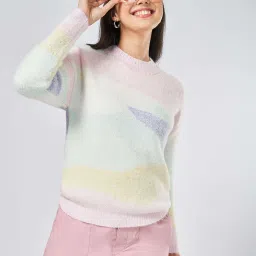 Honey by Pantaloons Multicolored Self Design Sweater image 4