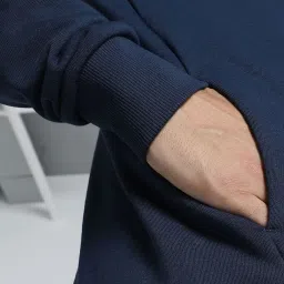 Puma Club Navy Cotton Regular Fit Logo Printed Jacket image 4