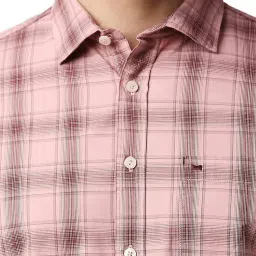 Basics Pink Mist Cotton Slim Fit Checks Shirt image 4