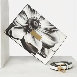 Van Heusen White & Black Printed Free Size Clutch-image-34