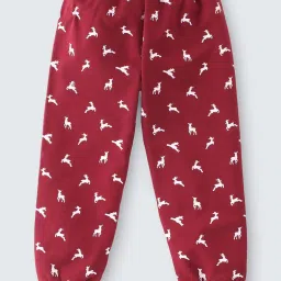 Nite Flite Kids Red Cotton Printed Full Sleeves Sweatshirt Set image 4