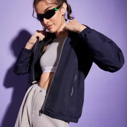 BUYNEWTREND Navy Regular Fit Windcheater image 4