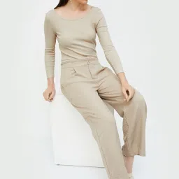 Code by Lifestyle Beige Solid Top image 4