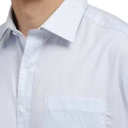 Louis Philippe Blue Cotton Regular Fit Printed Shirt image 4