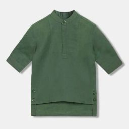 Blue Giraffe Kids Green Cotton Shirt-picture-21
