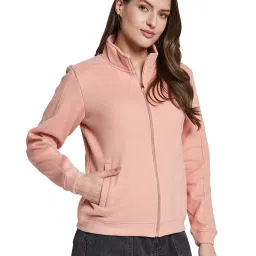 METTLE Pink Solid Regular Fit Sweatshirt image 4
