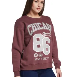 METTLE Maroon Printed Regular Fit Sweatshirt image 4