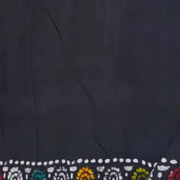 Unnati Silks Black Silk Printed Saree With Unstitched Blouse image 4