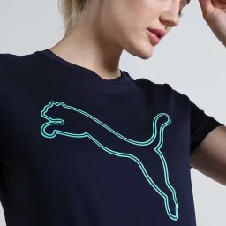 Puma Navy Logo Regular Fit T-Shirt image 4