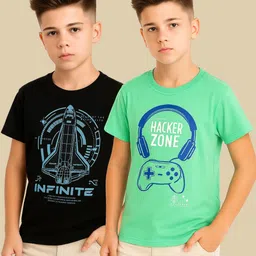 RASPY Boys Pack Of 2 Graphic Printed T-shirt-picture-58