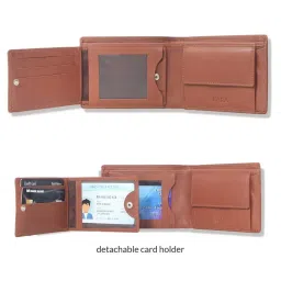Kara Tan Leather Bi-Fold Wallet for Men image 4