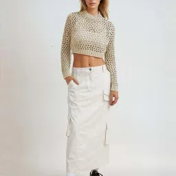 Kotty Beige Others Crop Sweater image 4
