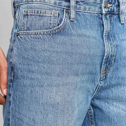 celio celio* Blue Relaxed Fit Heavily Washed Cotton Jeans image 4