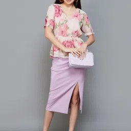 Code by Lifestyle Beige Printed Top image 4