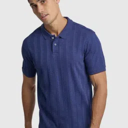 Ben Sherman Blue Buttoned Placket Regular Fit Polo T-Shirt-image-74