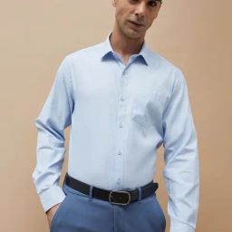 Code By Lifestyle Blue Regular Fit Texture Shirt-picture-13