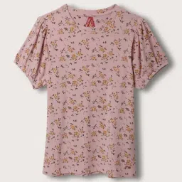 Blue Giraffe Kids Pink Floral Print Top-image-59