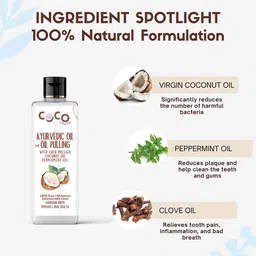 Coco Crush Cold Pressed Coconut & Pepperiment Oil For Pulling -50ml image 3