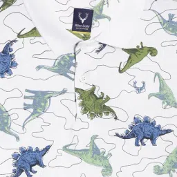 Allen Solly Boys White Printed Polo T-Shirt image 3