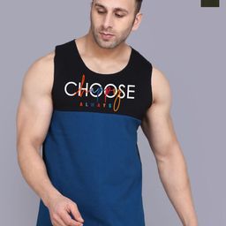 SLOWLORIS Pack Of 2 Typography Printed Combed Cotton Gym Vests-picture-24