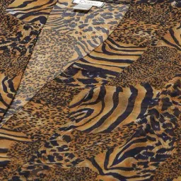 Qurvii Black & Brown Animal Print Shrug image 5