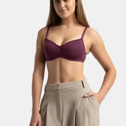 Jockey 1723 Prune Wirefree Padded Medium Coverage T-Shirt Bra image 4