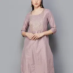 Melange by Lifestyle Mauve Embellished Kurta-picture-12