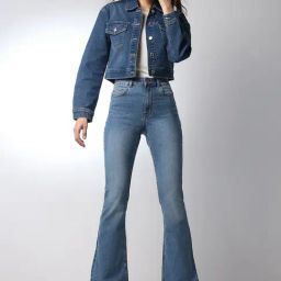 Vero Moda Light Blue Blended Bootcut High Rise Jeans-picture-9