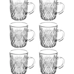 Nestasia Transparent Textured Glass Transparent Glass Set of Cups and Mugs image 5