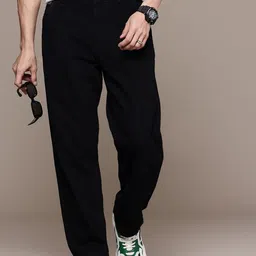 WROGN Men Pure Cotton Loose Pleated Jeans-picture-30