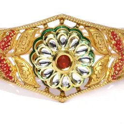 Sukkhi Gold-Plated & Red Kada Bracelet image 4