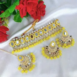 Gyaan Jewels Stone-Studded & Beaded Jewellery Set-picture-30